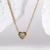 Náhrdelník srdce s krystalem 42048.1 gold