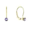 Pozlacené visací náušnice s Preciosa krystalem 31322.3 tanzanite