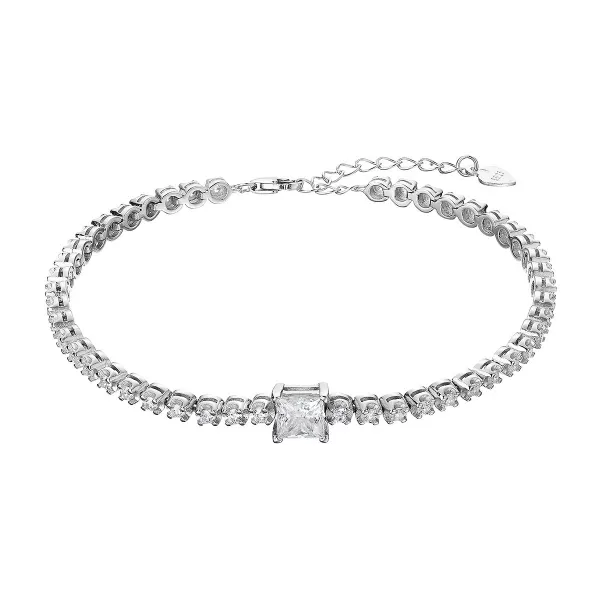 Stříbrný tenisový náramek CHLOE 13M00003 moissanite