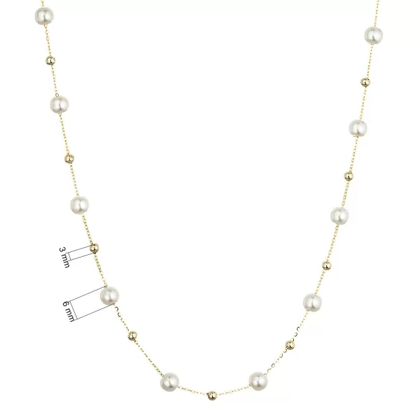 Pozlacený náhrdelník se shell perličkami 12184.1