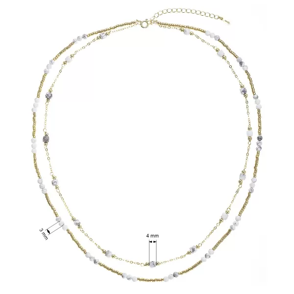 Pozlacený náhrdelník s howlity 12183.1