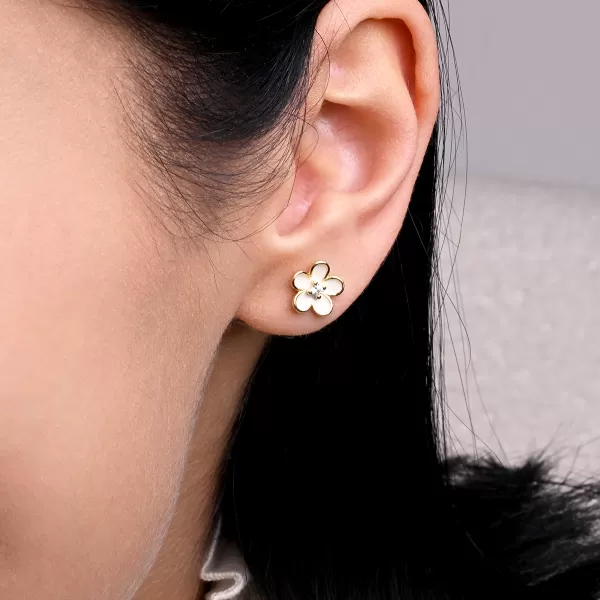 Pozlacené náušnice kytičky 11753.1