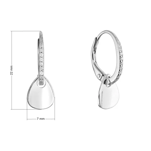 Stříbrné náušnice se zavěšenou placičkou 11722.1