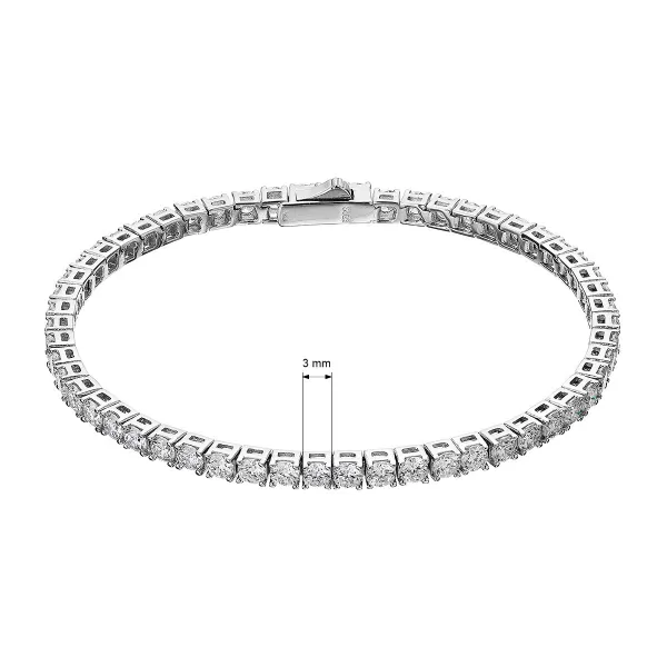 Stříbrný tenisový náramek ALEX 13M00004 moissanite