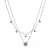 Stříbrný náhrdelník dvojitý se zelenými zirkony 12186.3 emerald