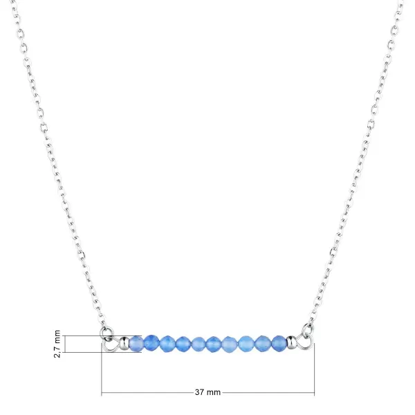 Ocelový náhrdelník modrý 42038.3