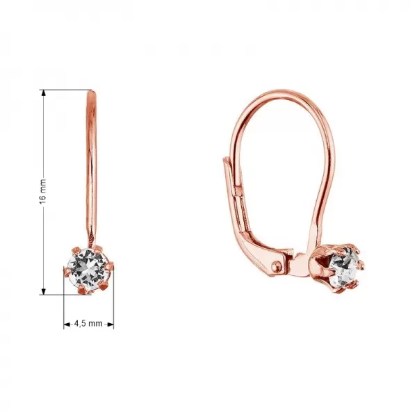 Pozlacené visací náušnice se Swarovski krystalem 31322.1 rose gold