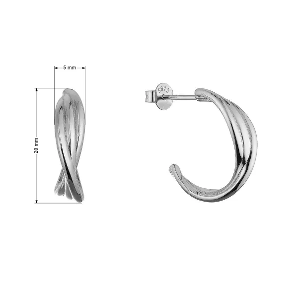 Stříbrné náušnice zapletené kroužky 61114