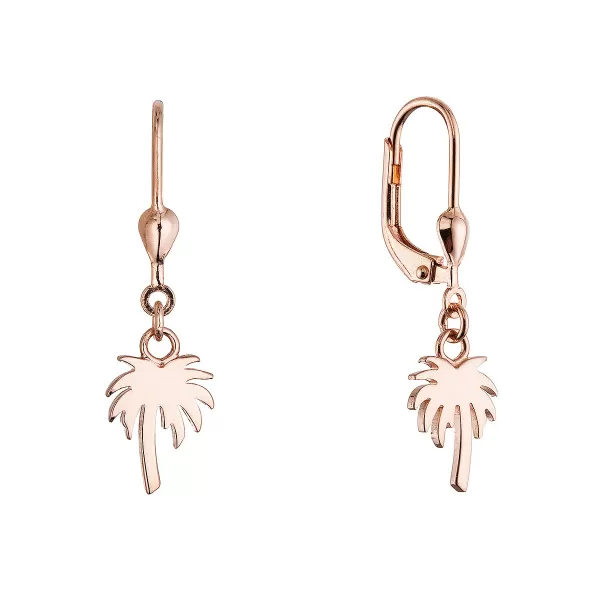 Pozlacené stříbrné náušnice palmy 61131 rose gold