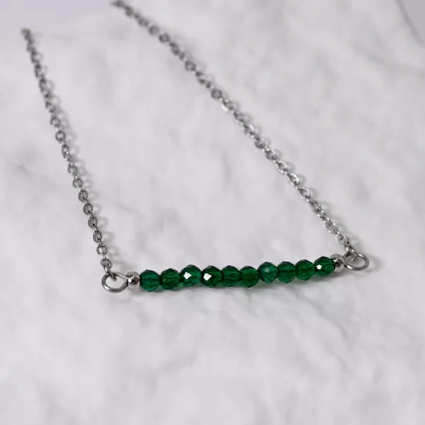 Ocelový náhrdelník zelený 42038.3