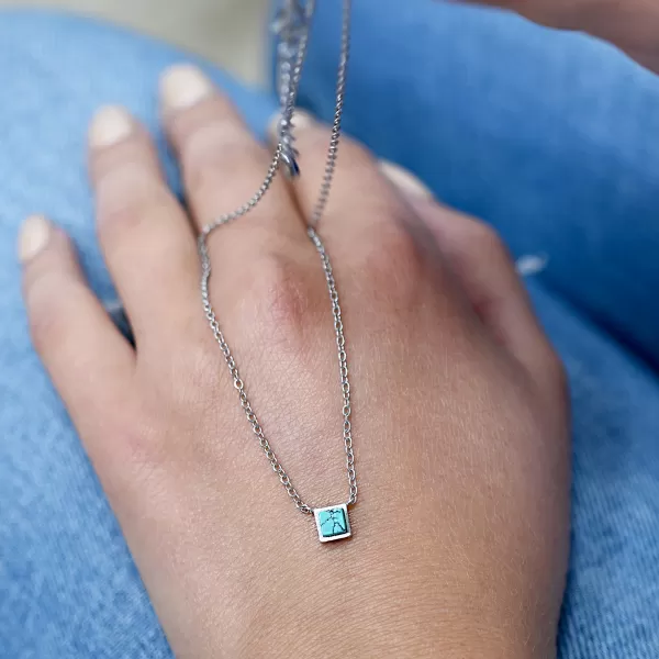 Náhrdelník s tyrkysem 42039.3 ocel