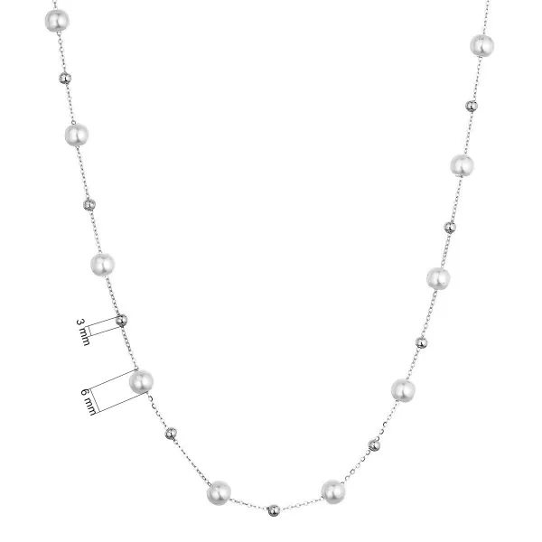 Stříbrný náhrdelník s shell perličkami 12184.1
