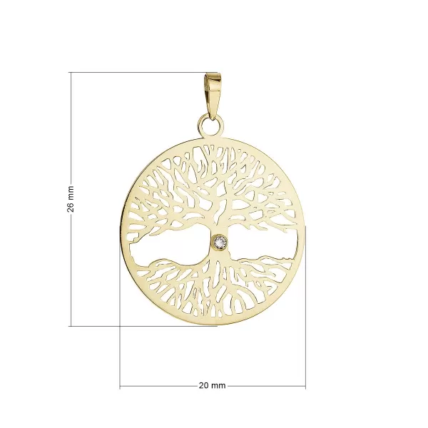 Zlatý 14 karátový přívěsek strom života s briliantem 94B00014