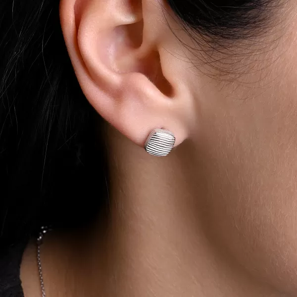 Stříbrné náušnice čtverečky 61147