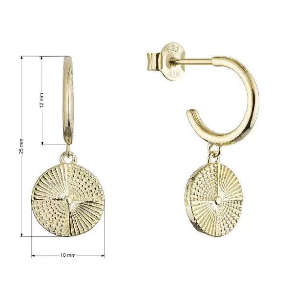 Pozlacené náušnice s visací placičkou 61169