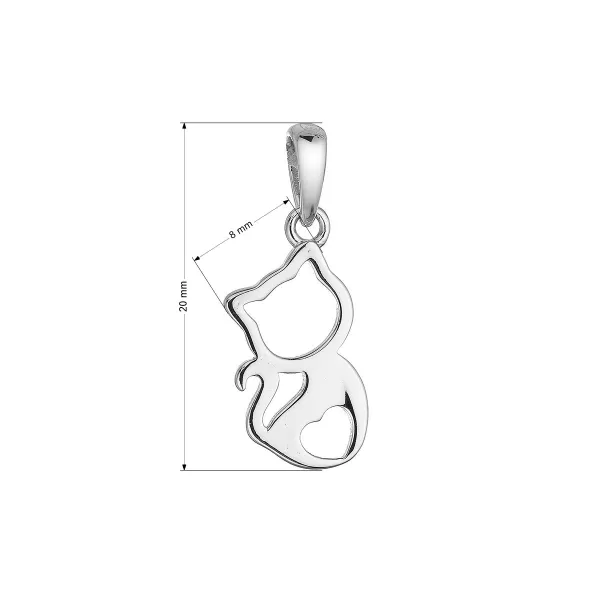 Stříbrný přívěsek kočička 64039