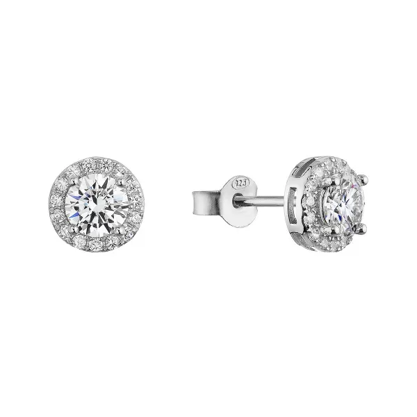 Stříbrné náušnice AURORA 11M00003 moissanite