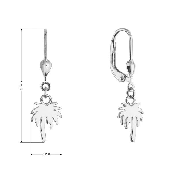 Stříbrné náušnice palmy 61131