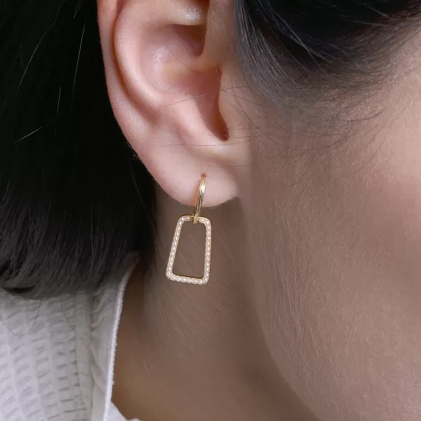 Pozlacené visací náušnice obdélníky 11811.1
