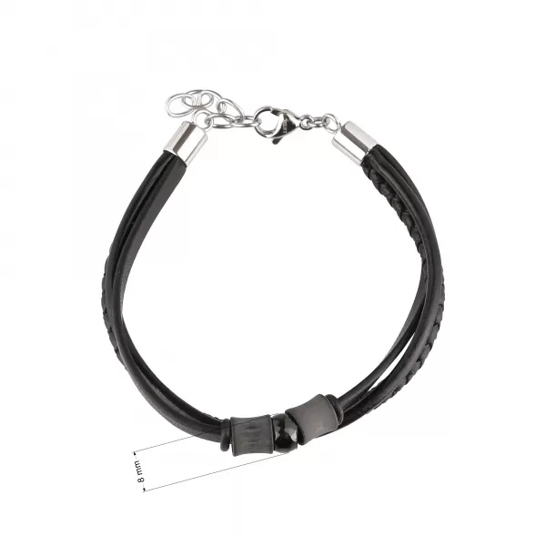 Náramek pánský z rec.kůže 43048.3 černý