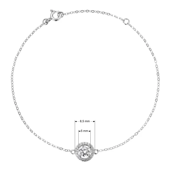 Stříbrný náramek AURORA 13M00001 moissanite