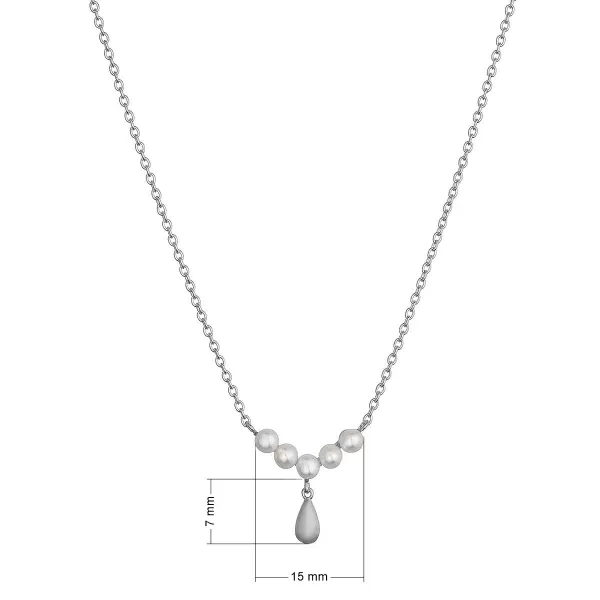 Stříbrný náhrdelník s říčními perličkami 22059.1