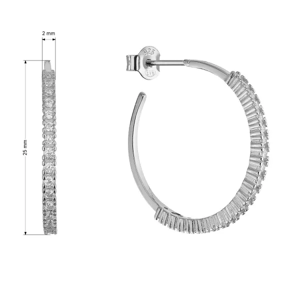 Stříbrné kruhy se zirkony 11775.1