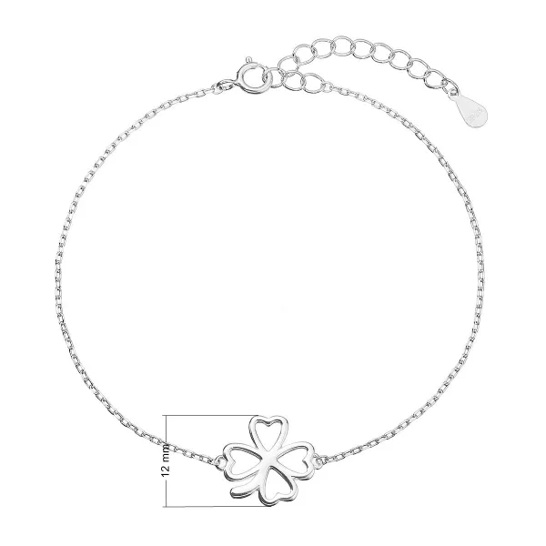 Stříbrný náramek čtyřlístek 63018