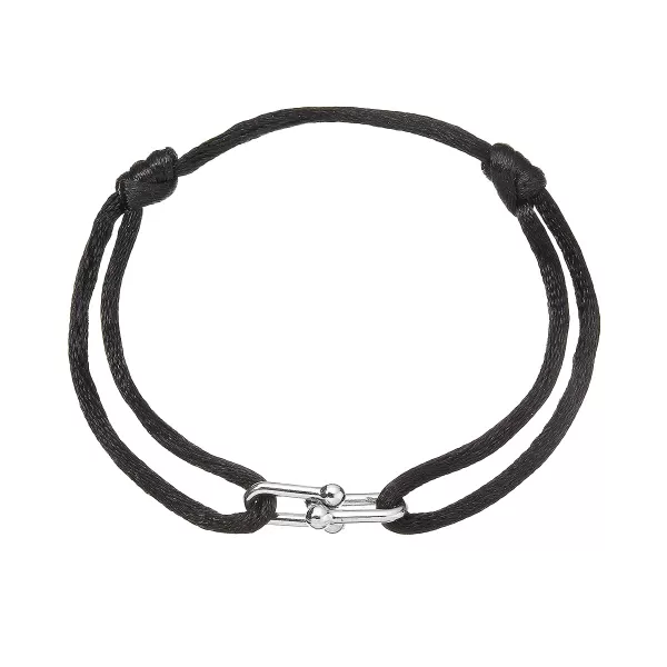 Kabbalah náramek se stříbrnou ozdobou 13094.3 black