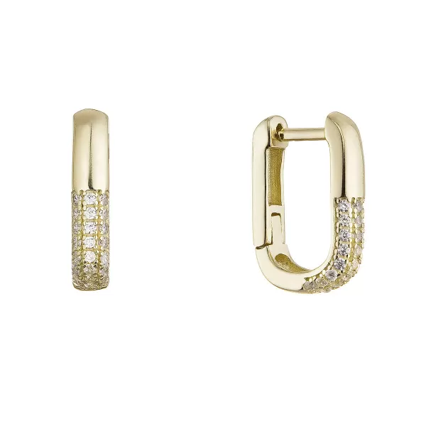 Pozlacené náušnice hranaté oválky 11782.1