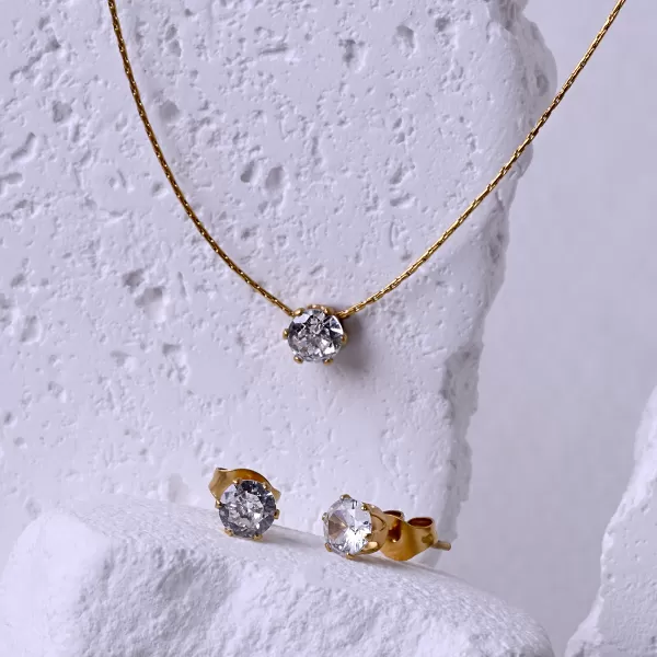 Náhrdelník s krystalem 42047.1 gold