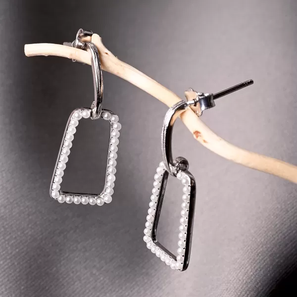 Stříbrné visací náušnice obdélníky 11811.1