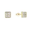 Pozlacené náušnice čtverečky se zirkony 11748.1