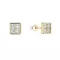 Pozlacené náušnice čtverečky se zirkony 11748.1