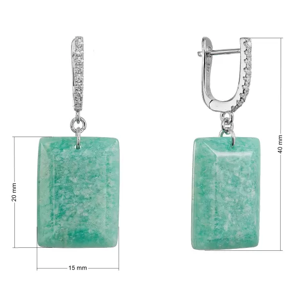Stříbrné náušnice s amazonitem 11743.3