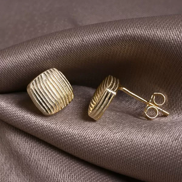 Pozlacené náušnice čtverečky 61147