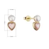 Pozlacené náušnice s říční perlou srdíčka 21119.1