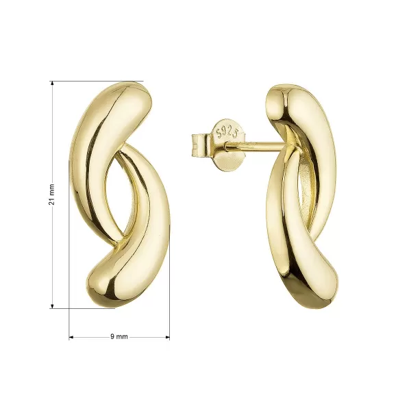 Pozlacené stříbrné náušnice 61125