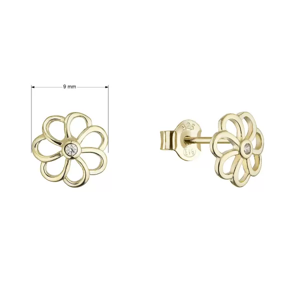 Pozlacené náušnice kytičky 11755.1