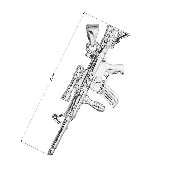 Stříbrný přívěsek samopal 64056