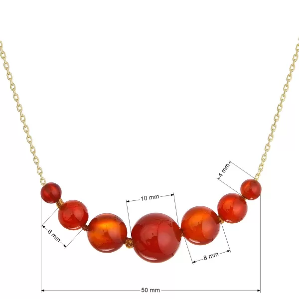 Pozlacený náhrdelník s červeným achátem 12187.3