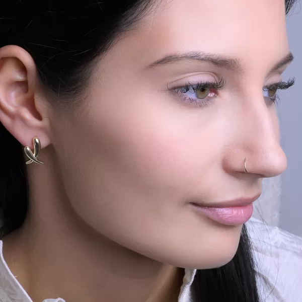 Pozlacené náušnice křížky 61148