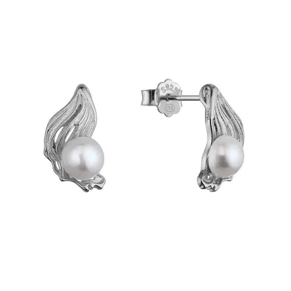 Stříbrné náušnice s říční perličkou 21121.1