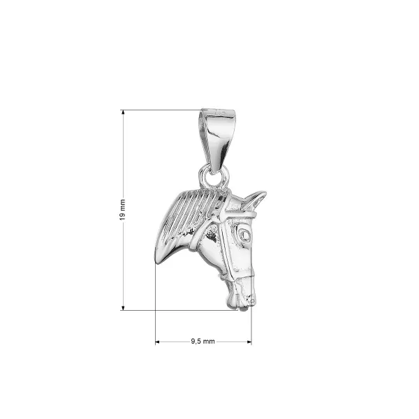 Stříbrný přívěsek hlava koně 64038