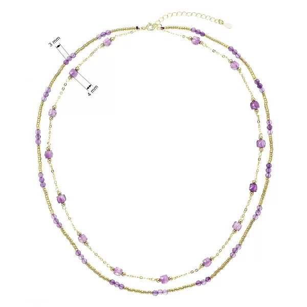 Pozlacený náhrdelník s ametysty 12183.3
