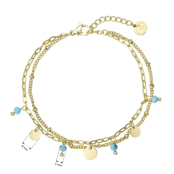 Náramek ocelový s modrým tyrkysem 43100.3