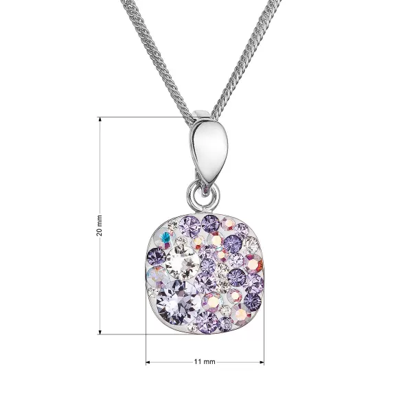 Stříbrný náhrdelník se Swarovski krystaly 32088.3 sviolet