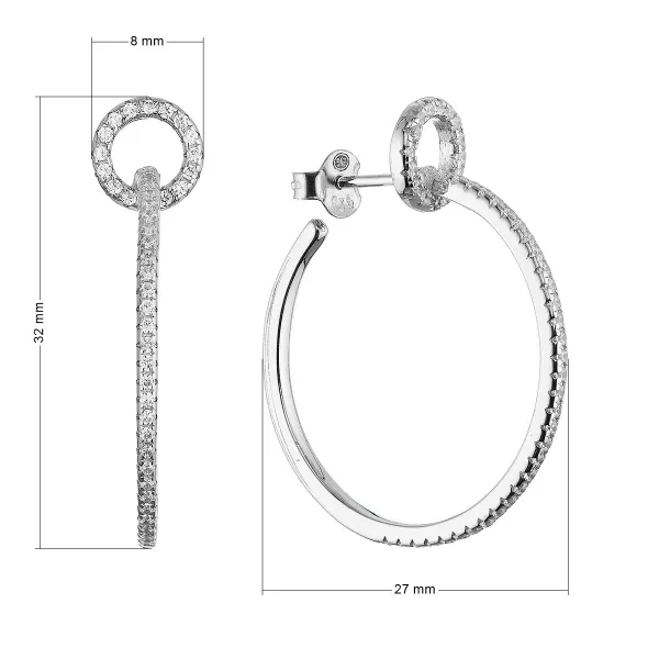 Stříbrné náušnice kruhy 11609.1
