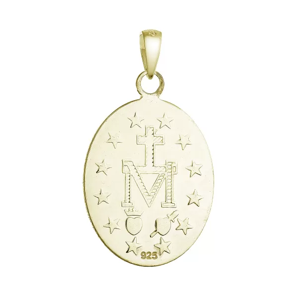 Pozlacený stříbrný přívěsek madailon Madonka 64089