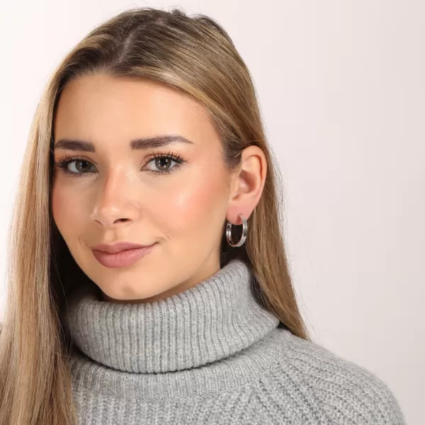 Stříbrné náušnice kruhy 61067